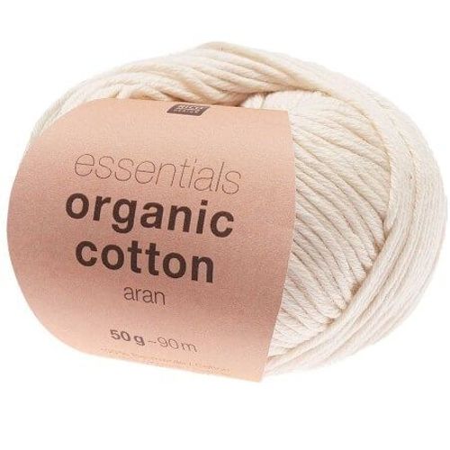 Coton À Tricoter Essentials Organic Cotton Aran - Rico Design 2 Ecru
