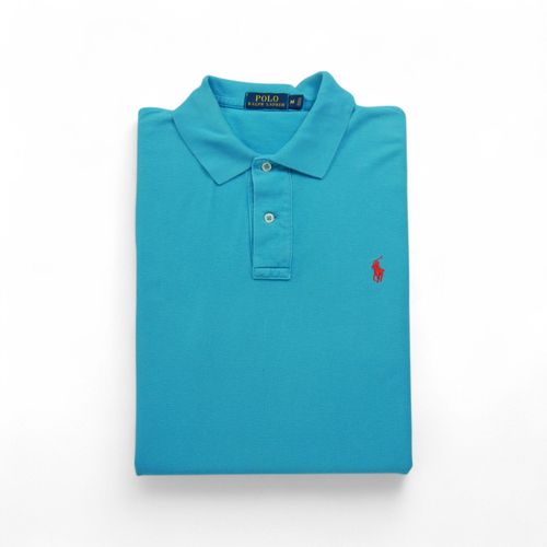 Reconditionné - Polo Manches Courtes Homme Turquoise - Taille M - Homme - Turquoise