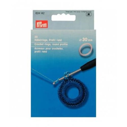 Lot De 30 Anneaux Pour Crocheter 30 Mm Rond - Prym Blanc