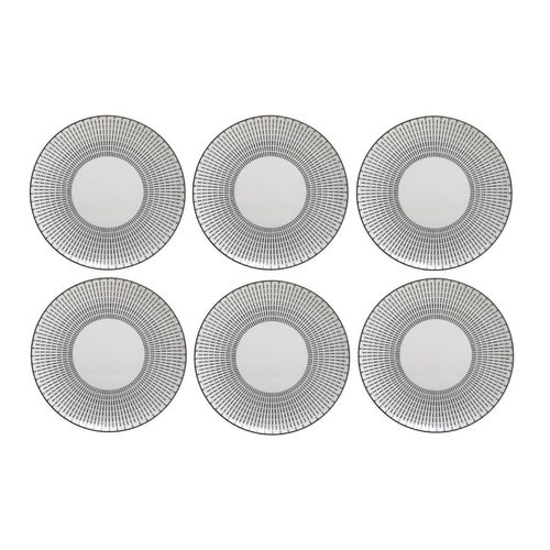 Set De 6 Assiettes Plates Lunis - D 27 Cm - Noir