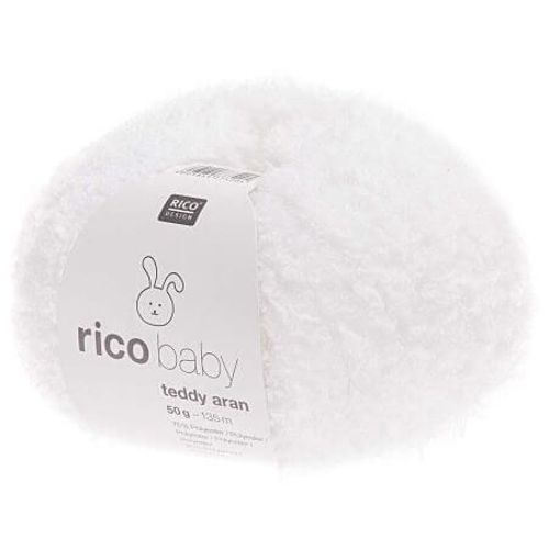 Pelote À Tricoter Rico Baby Teddy Aran - Rico Design 001 Blanc