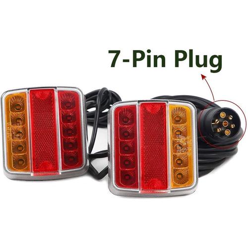 Kit de feux arrière de remorque LED 12V/24V, prise à 7 broches avec support  magnétique pour voiture et camion (LED ambre et rouge, Carton)