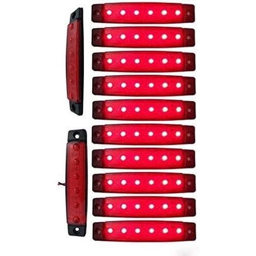 10 Pièces 3,8"" 6 Led Marqueur Latéral Led Feux De Position De Camion De Remorque, Feu De Position Ambre, Feu De Position Arrière, Feux De Position De Cabine De Camion, Convoi Rv