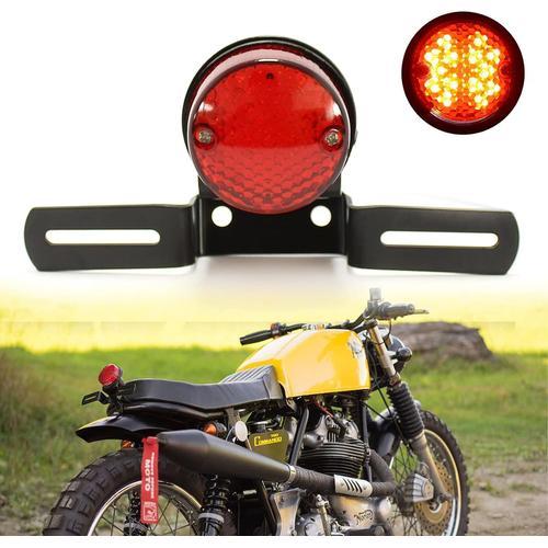 Feux Arrière De Moto 30 Led, Plaque D'immatriculation Intégrée, Feu De Freinage Arrière Pour Cafe Racer Chopper Bobber Street Bike Scooter Cruiser Atv Offroad