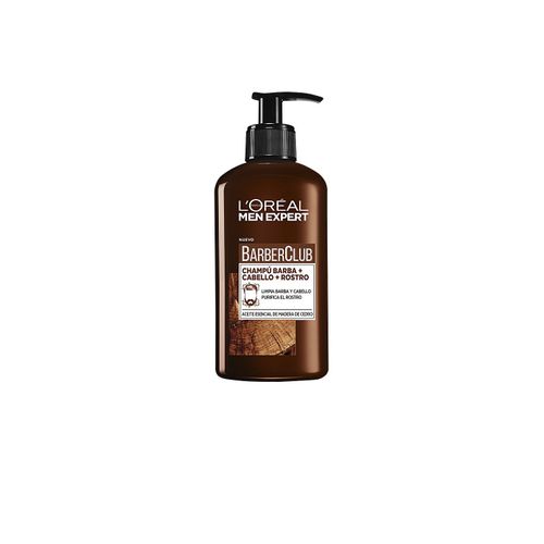 L?Oréal Paris - Nettoyant 3 En 1 Barbe Visage Cheveux Barberclub, Flacon Pompe 200 Ml Shampooing 