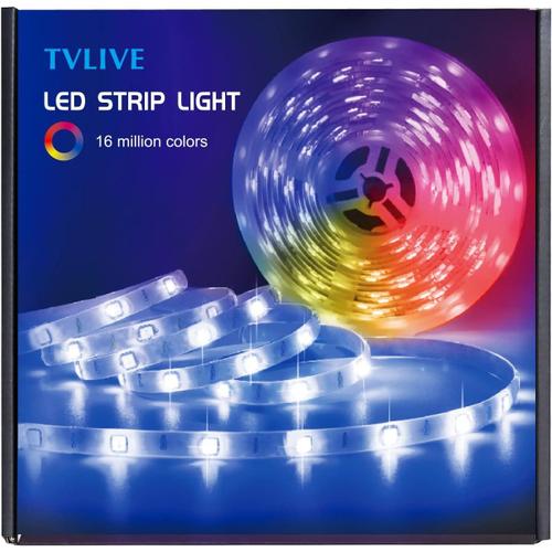 TVLIVE Ruban LED 5M RGB Ruban Musique Contrôlé par APP du Smartphone,  Synchroniser avec Rythme de Musique, 16 Millions de Couleurs, Bande LED  Lumineuse pour Maison Décoration : : Luminaires et Éclairage