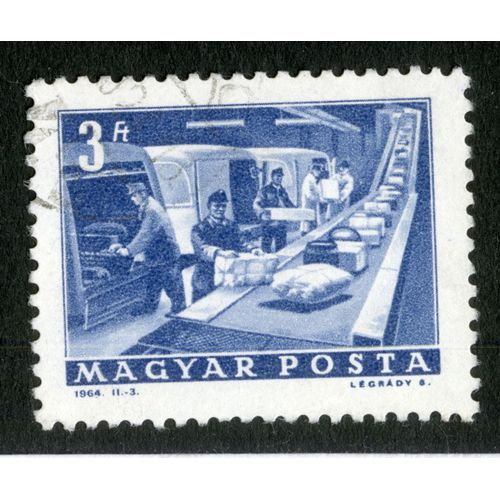 Timbre Oblitéré Magyar Posta, 1964, Usine, 3 Ft