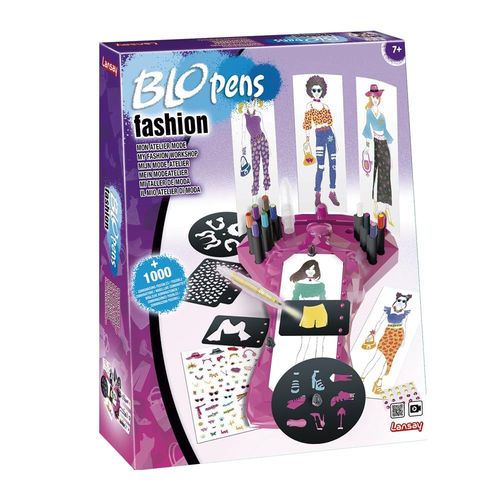 CLICKSELL-Lansay-Blopens Fashion-Mon Atelier Mode-Set Créatif Pour Enfants Dès 7 Ans-Pochoirs Réutilisables-=Activités Féériquesfeutres-Magiques-Dessin-Coloriage Et Stylisme-Idée Cadeau Fille