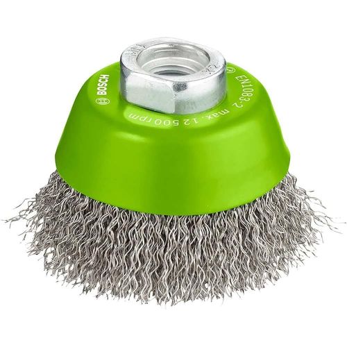 CLICKSELL-Accessories Brosse Boisseau À Fils Ondulés 1 Pièce 2608622061 Pour Meuleuses Angulaires Droites À Filetage M 10 Ou M 14