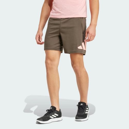 Short De Training Avec Logo Train Essentials Adidas - Shadow Olive / Semi Pink Spark - L 18 Cm