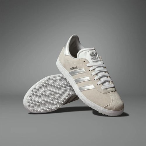 Chaussures De Golf Sans Crampons Gazelle Adidas Crystal White Silver Metallic Grey Two
