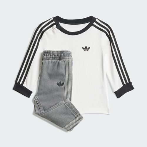 Ensemble T-Shirt Manches Longues Denim Enfants Adidas - White / Black - 3-4a