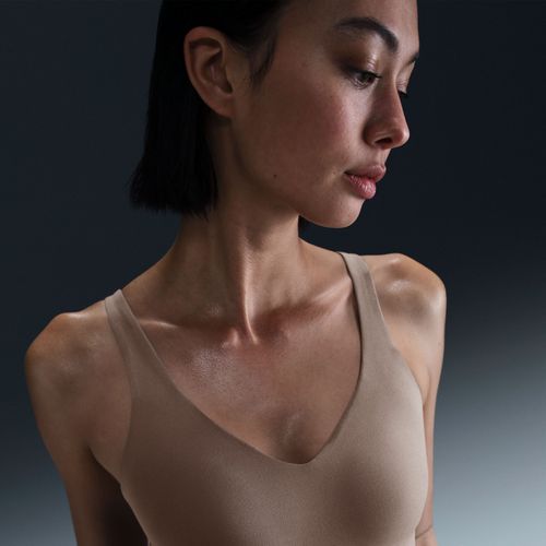 Brassière De Sport Longue Rembourrée Nike Alate À Maintien Normal Pour Femme - Marron