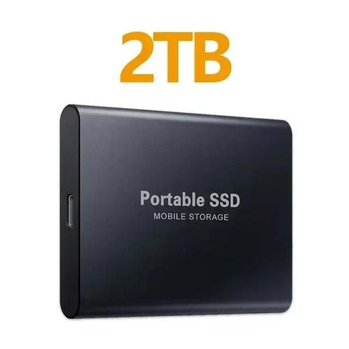 Disque dur externe Portable SSD, Usb3.1,haute vitesse pour ordinateur Portable/PC/MAC/téléphone-Noir 2TB