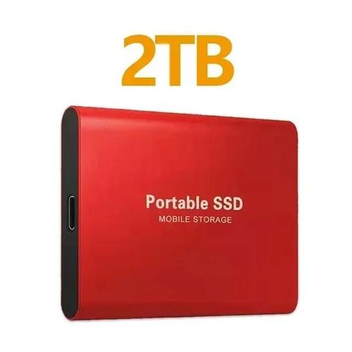 Disque dur externe Portable SSD, Usb3.1,haute vitesse pour ordinateur Portable/PC/MAC/téléphone-Rouge 2TB