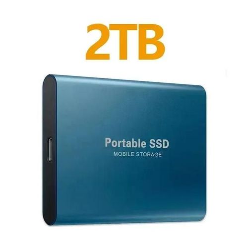 Disque dur externe Portable SSD, Usb3.1,haute vitesse pour ordinateur Portable/PC/MAC/téléphone-Bleu 2TB