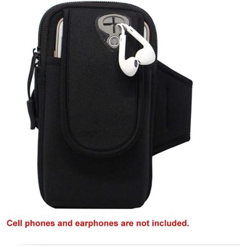 Sac De Bras De Sport, Universal Running Brassards Téléphone Porte Pochette Étui Avec Trou D?Écouteur Pour Iphone Xs Max/Xs/X 8,Galaxy S10 Plus/S10/Note 9/S9/S8/S7/ (Noir 18*10.5cm)