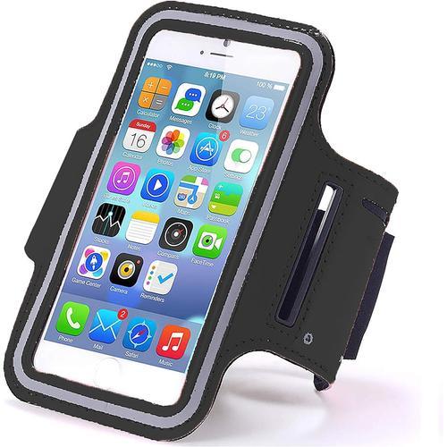 Brassard Sport Universel Pour Smartphones Jusqu'à - Iphone 6/7/8 Se Plus / 11 12 Pro/Pro Max/Iphone X/Xs/Galaxy S6 / 7/8/9/10 A5 S20 S21 Note 9 - Noir 4.7 Pouces