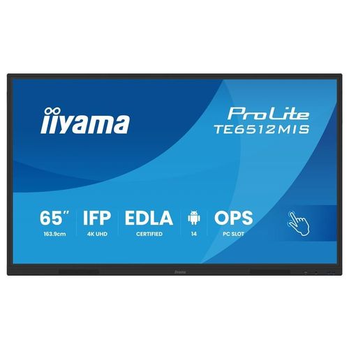 iiyama ProLite TE6512MIS-B4AG - 65" écran LCD rétro-éclairé par LED - signalétique numérique interactive - avec écran tactile (multi-touch) / capacité PC...