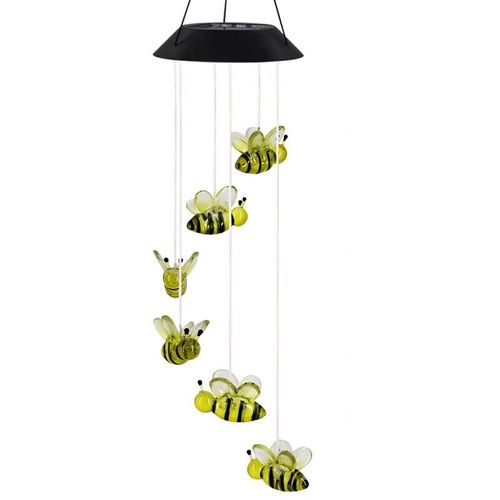 Solaire LED Abeille Carillon Éolien Mobile Suspendu Carillon Éolien Décor De Jardin Maison