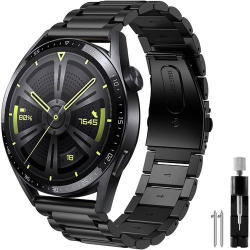22mm Acier Inoxydable Bracelet Pour Huawei Watch Gt 3 46mm/Gt 4 46mm/Gt 2 46mm/Gt 2 Pro/Gt 2e, Huawei Watch 3/3 Pro Bracelets En Métal Bande Pour Galaxy Watch 3 45mm/Gear S3 Fronti[Dai6281160]