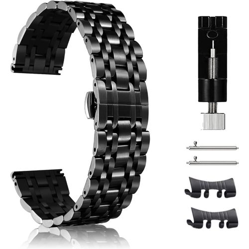 22mm Bracelet Pour Huawei Watch Gt 5 /Gt 5 Pro 46 Mm/Gt 4/Gt 4 Pro, Métal Bracelets Remplacement Banda De Montre En Acier Inoxydable Pour Huawei Watch 4/4 Pro 48 Mm/Ultimate/Buds [Dai6281687]