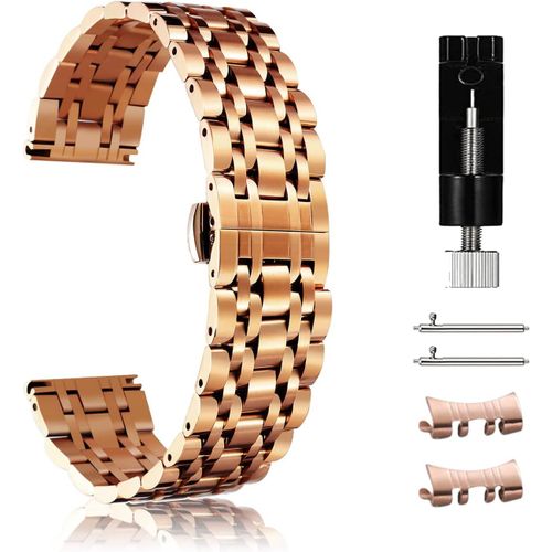 22mm Bracelet Pour Huawei Watch Gt 5 /Gt 5 Pro 46 Mm/Gt 4/Gt 4 Pro, Métal Bracelets Remplacement Banda De Montre En Acier Inoxydable Pour Huawei Watch 4/4 Pro 48 Mm/Ultimate/Buds [Dai6281683]