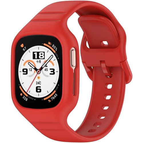 Bracelet Compatible Avec Honor Watch 4, Souple Silicone Sangle Bracelet [Résistant À L'usure] [Respirant] Montre Bracelet - Red[Dai6282427]