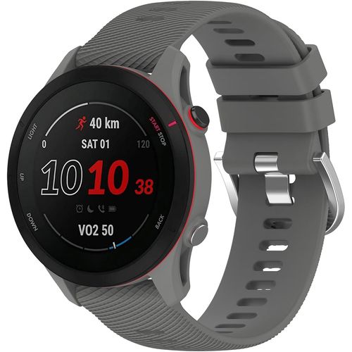 Compatible Avec Garmin Forerunner 255s Bracelets,18mm Libération Rapide Silicone Souple Fermoir En Acier Inoxydable Remplacement Bracelet Pour Garmin Forerunner 255s/Venu 2s,Gris F[Dai6282618]