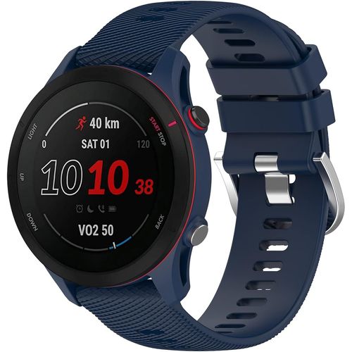 Compatible Avec Garmin Forerunner 255s Bracelets,18mm Libération Rapide Silicone Souple Fermoir En Acier Inoxydable Remplacement Bracelet Pour Garmin Forerunner 255s/Venu 2s,Bleu N[Dai6282627]