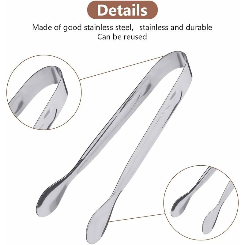 Ensemble De 10 Pinces  Sucre En Acier Inoxydable, Pinces  ... - 4