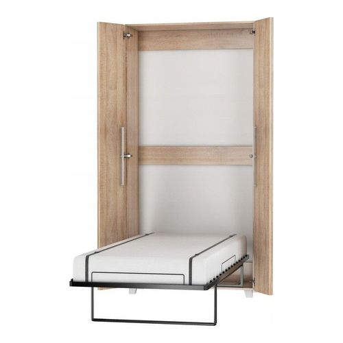 Armoire Lit Escamotable Vertical 90x200 Cm Sonoma Artisan Avec Porte Lit Rabattable Lit Mural Todor