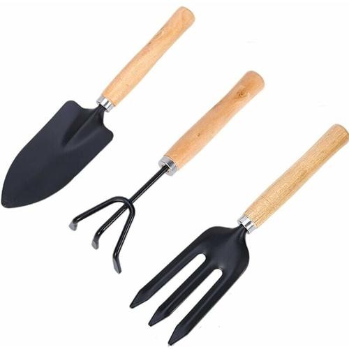 Outils de jardin, 3 pièces Mini outils de jardin pour plantes ensemble petite pelle pelle poignée de rateau pour plantes de jardin intérieur extérieur