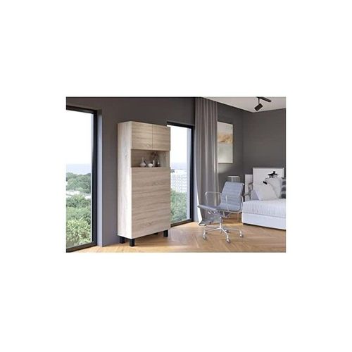 Armoire Placard Convertible En Bureau Et Table Home Office 175x80x32cm «Homi- Chêne Sonoma Clair/Chêne Sonoma Clair»