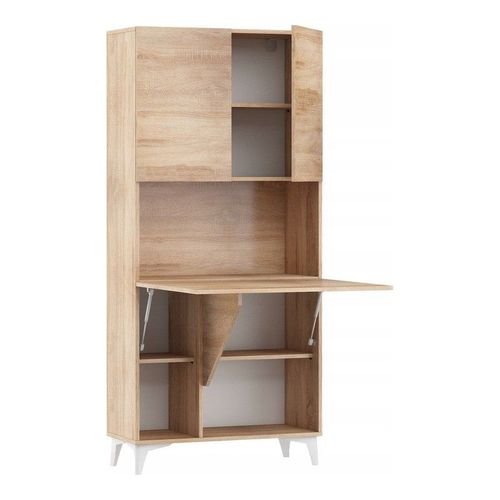 Armoire Placard Convertible En Bureau Et Table Home Office 175x80x36cm « Meggie-Sonoma Chêne»