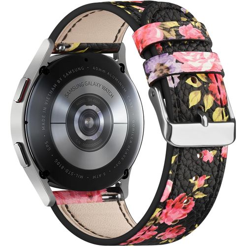 Cuir Bracelet Compatible Avec Samsung Galaxy Watch 6 5 4 40mm 44mm/6 Classic 43mm 47mm/5 Pro 45mm/4 Classic 42mm 46mm/3 41mm/Active 2 Femme Homme,20mm Bracelet Remplacement Cuir (N[Dai6283634]