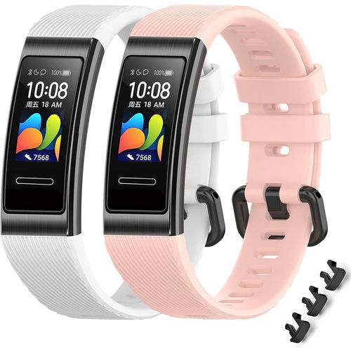 2 Pieces Bracelets Pour Huawei Band 4 Pro/Huawei Band 3 Pro/Huawei Band 3 Sangle De Remplacement, Bracelet En Silicone, Sangle De Sport[Dai6283735]