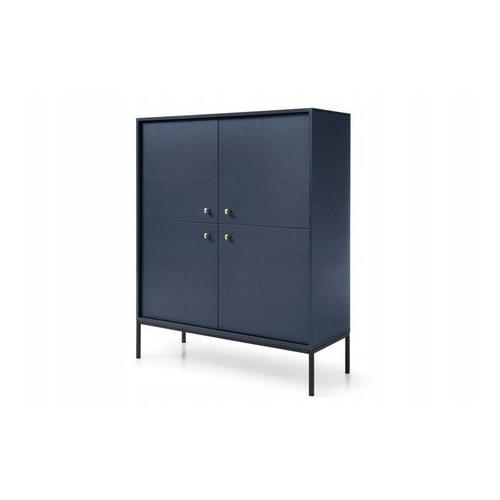 Commode Rangement Mono 126x103x39cm (Hxlxp) Bleu Design Moderne De Haute Qualité