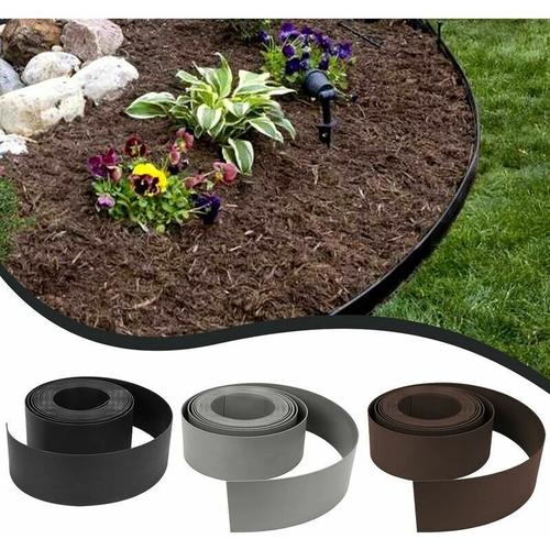 Bordure de pelouse Bordure de pelouse Plastique 100% recyclé Noir Longueur 10m Hauteur 10cm Pour plates-bandes Allées de jardin Bordures de pelouse