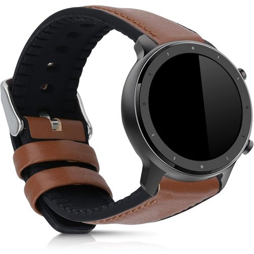 Bracelet Compatible Avec Huami Amzfit Gtr Bracelet De Rechange En Cuir Véritable Et Silicone - Marron-Noir[Dai6282324]