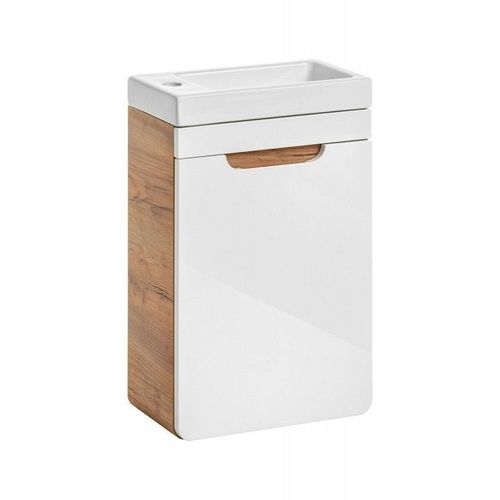 Meuble Vasque Salle De Bain + Lavabo 60x40x22cm Aruba Blanc 826 Moderne De Haute Qualité