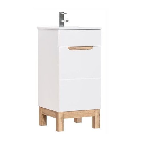 Meuble Vasque Salle De Bain + Lavabo 84x40x41cm Bali Blanc 823 Moderne De Haute Qualité