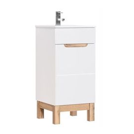 Meuble Vasque Salle De Bain + Lavabo 84x40x41cm Bali Blanc 823 Moderne De Haute Qualité
