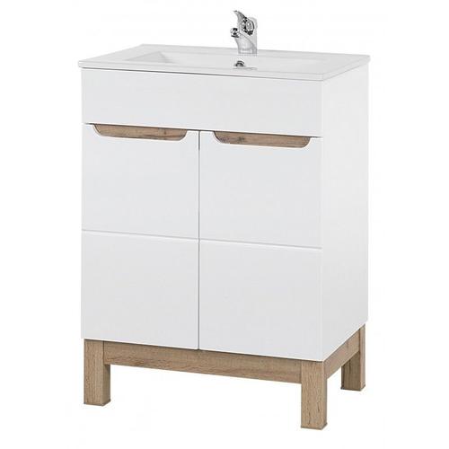 Meuble Vasque Salle De Bain + Lavabo 84x60x45cm Bali Blanc 820 Moderne De Haute Qualité