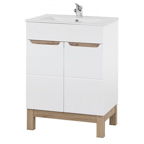 Meuble Vasque Salle De Bain + Lavabo 84x80x45cm Bali Blanc 821 Moderne De Haute Qualité