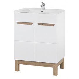 Meuble Vasque Salle De Bain + Lavabo 84x80x45cm Bali Blanc 821 Moderne De Haute Qualité