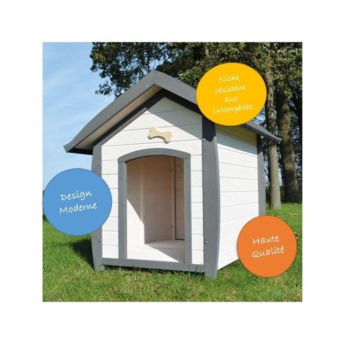 Niche Chien En Bois Moderne De Haute Qualite Bella 223 Taille Xl 97 X 111 X 108 Cm