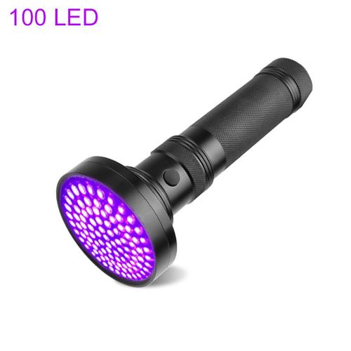 Lampe De Poche Uv Lumière Noire 100 Leds 395nm Lampe Ultraviolette Avec Lunettes Uv Mini Lampe Ultraviolette Détecteur D'urine Pour Chiens Et Chats, Taches Sur Les Tapis, Meubles Lampe Uv