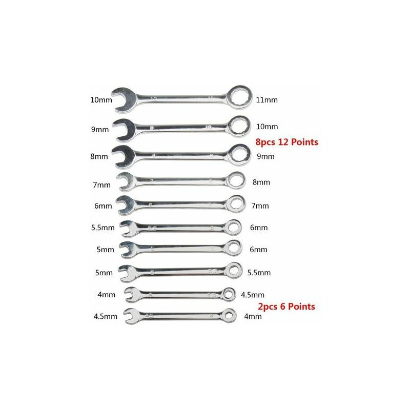 Mini-cls plates, Trousse/jeu de 10 cls mixtes fourche en C... - 2