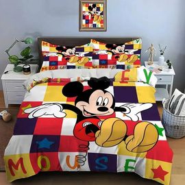 Housse De Couette Mickey Mouse En Microfibre, Cadeau D'anniversaire Pour Enfants Avec Fermeture Éclair, Decoration De Chambre Pour Adolescents Et Adultes